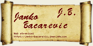 Janko Bačarević vizit kartica